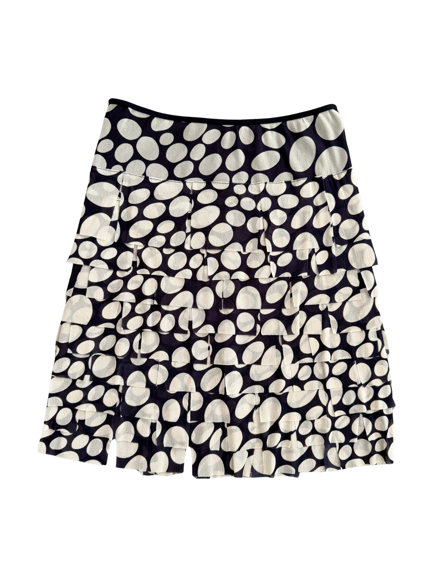 Vivienne Tam Polka Dot Layered Panel Mesh Skirt