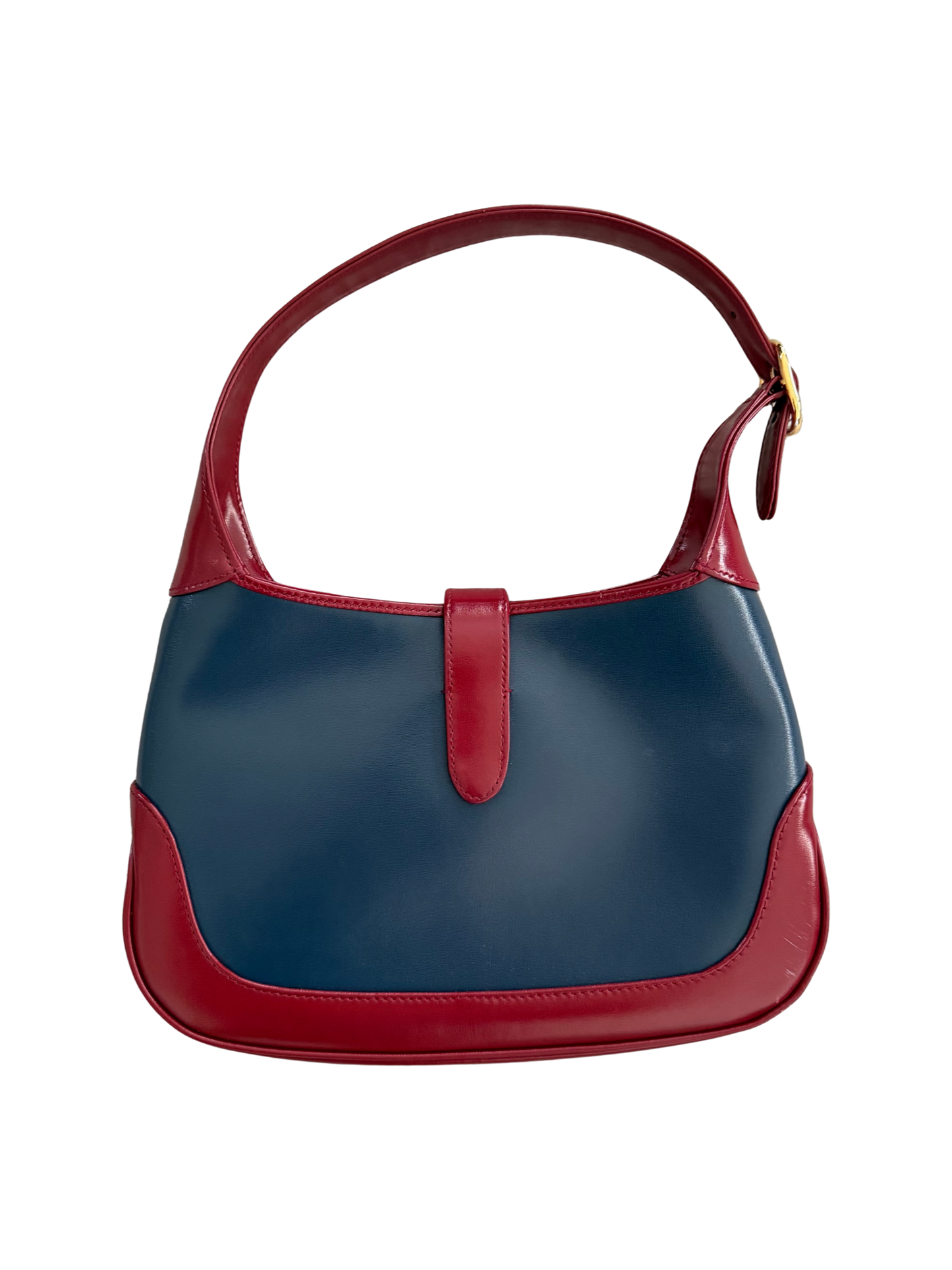 Gucci Navy + Cherry Red Small Jackie Handbag