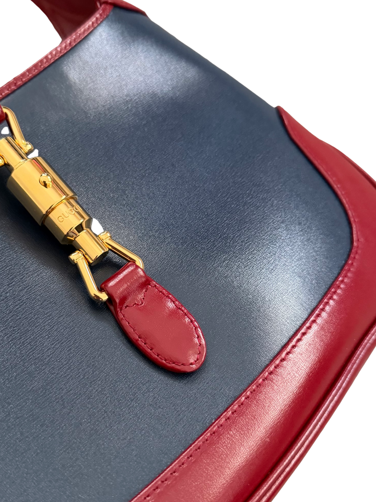 Gucci Navy + Cherry Red Small Jackie Handbag