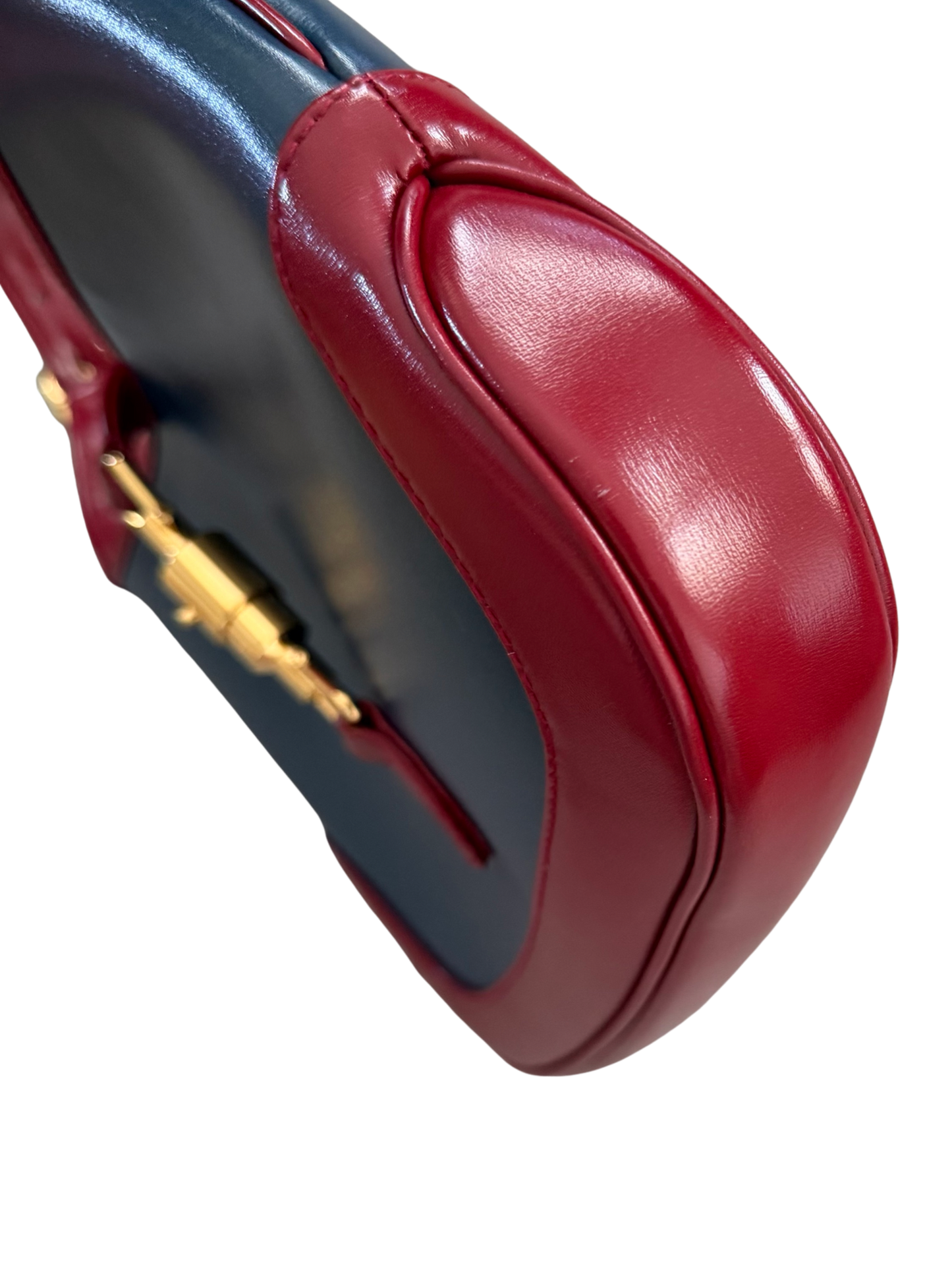 Gucci Navy + Cherry Red Small Jackie Handbag