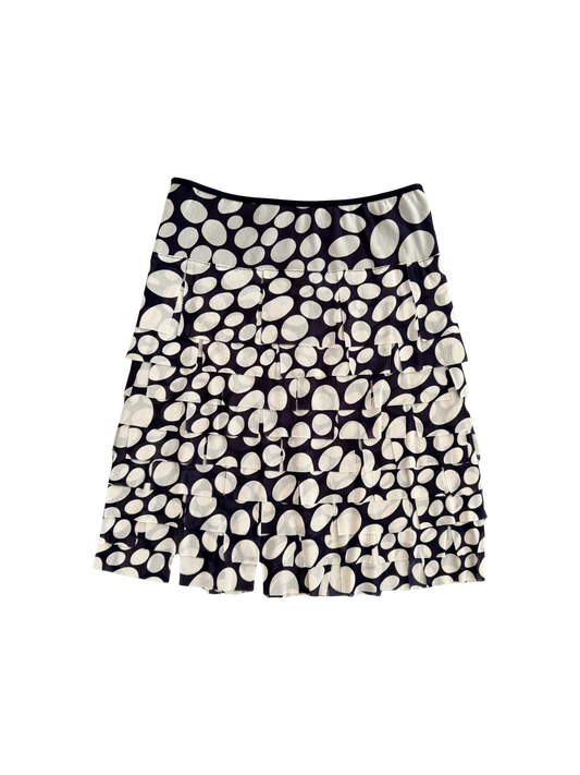 Vivienne Tam Polka Dot Layered Panel Mesh Skirt